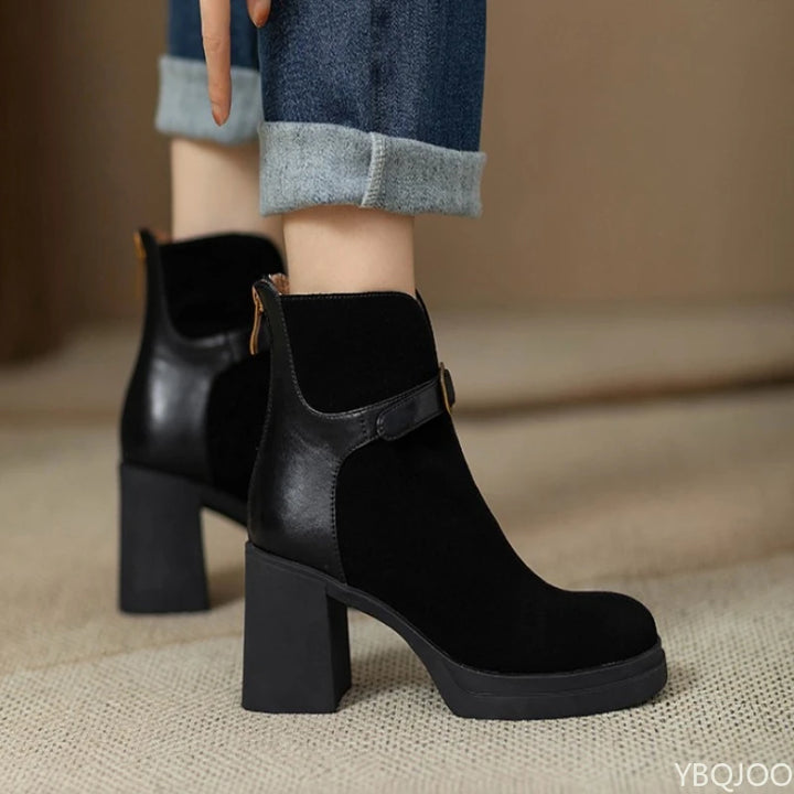 Darlene | Bold Dark Brown Ankle Boots