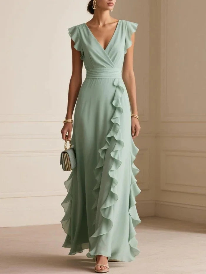 Chiara | Elegant Long Dress with Ruffles