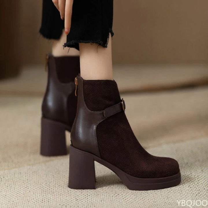 Darlene | Bold Dark Brown Ankle Boots