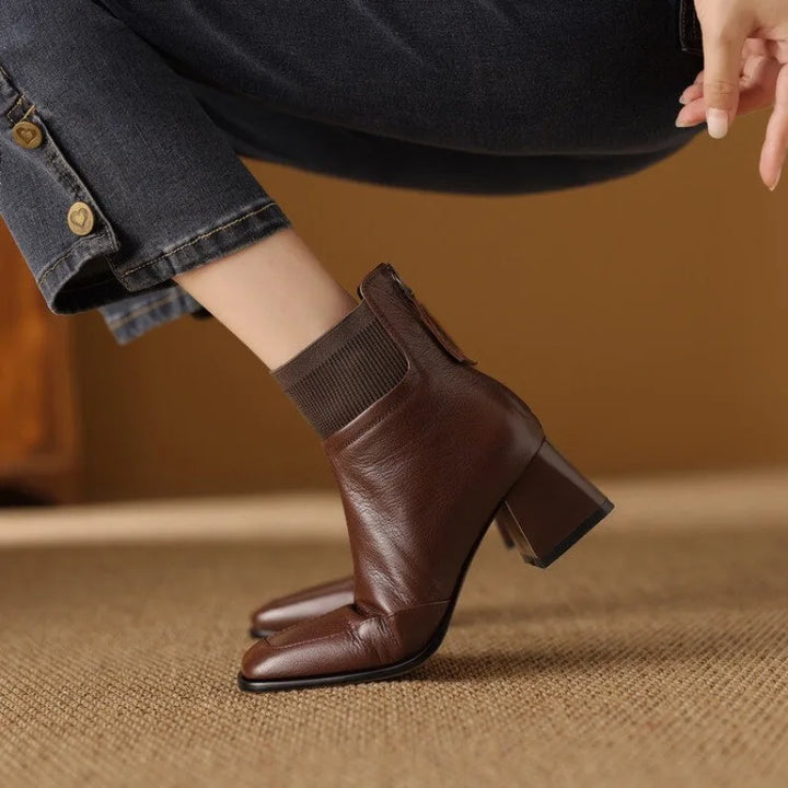 Joan | Low Heel Fall Sock Boots