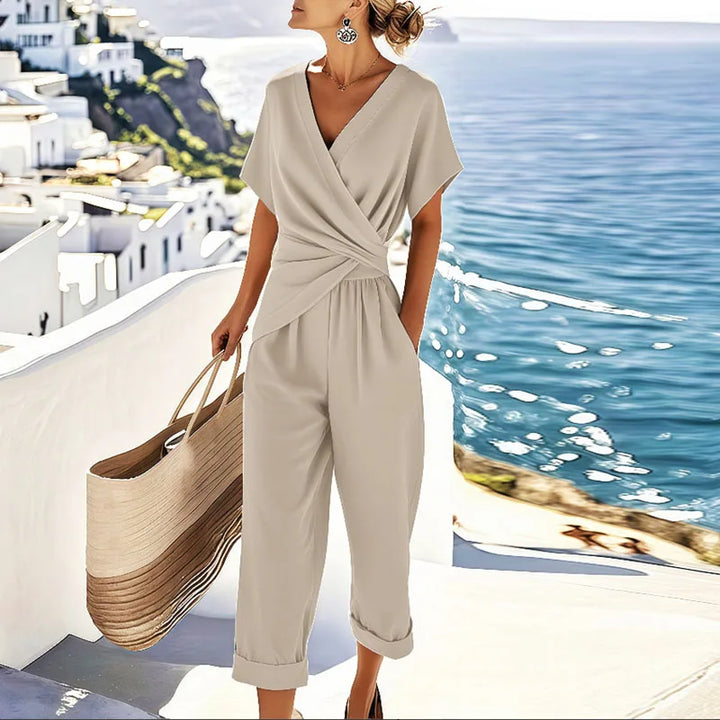 Livia | Elegant Cross-Over Capri Set