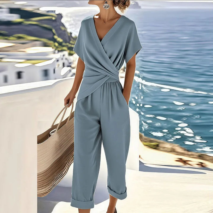 Livia | Elegant Cross-Over Capri Set