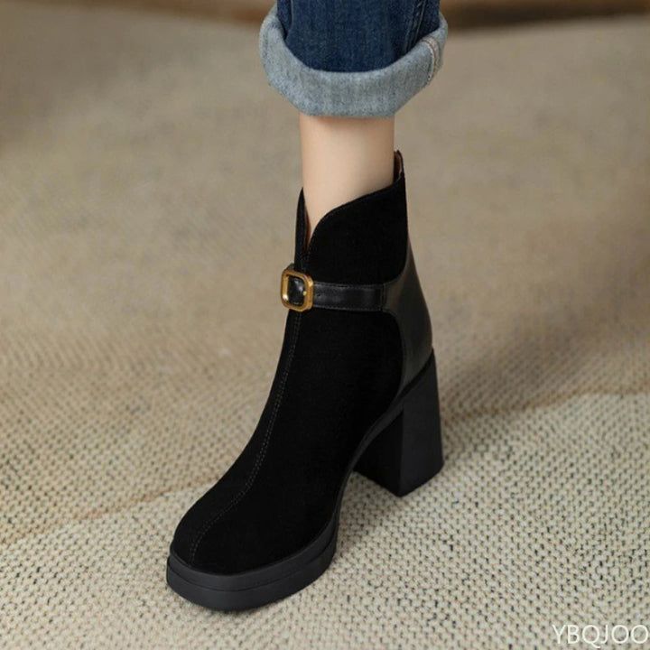 Darlene | Bold Dark Brown Ankle Boots