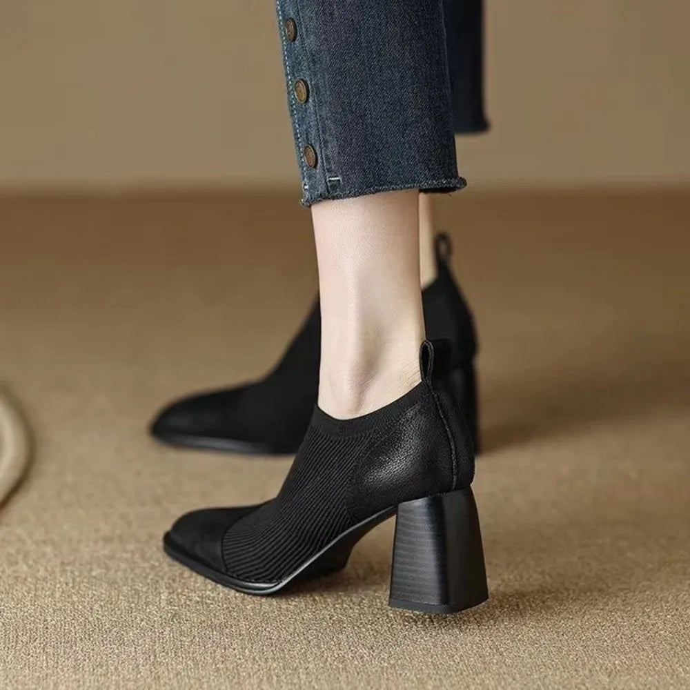 Peggy | Retro Fall Block Heel Booties