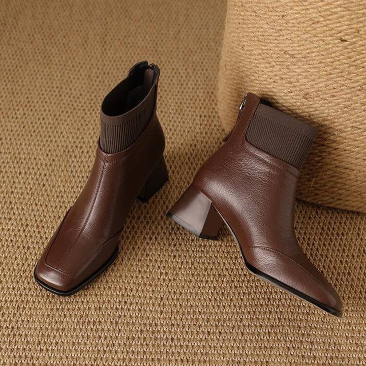 Joan | Low Heel Fall Sock Boots