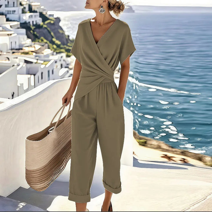 Livia | Elegant Cross-Over Capri Set