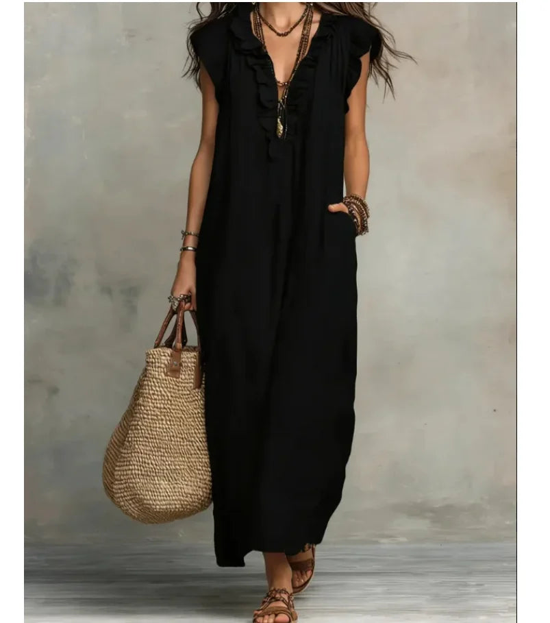 Valentina | Bohemian Maxi Dress with Ruffles