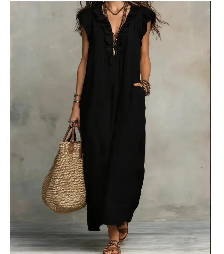 Valentina | Bohemian Maxi Dress with Ruffles