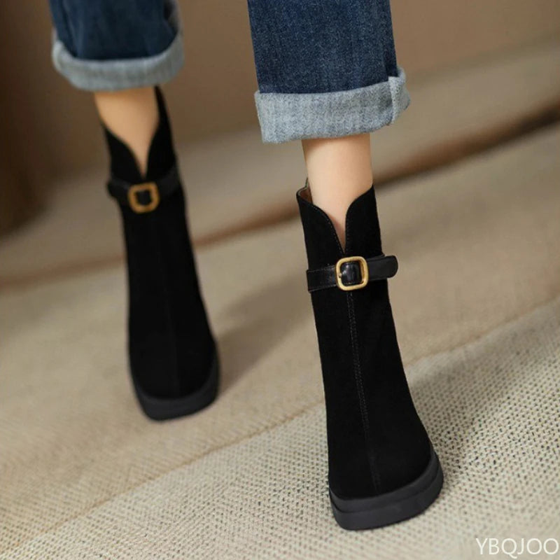 Darlene | Bold Dark Brown Ankle Boots