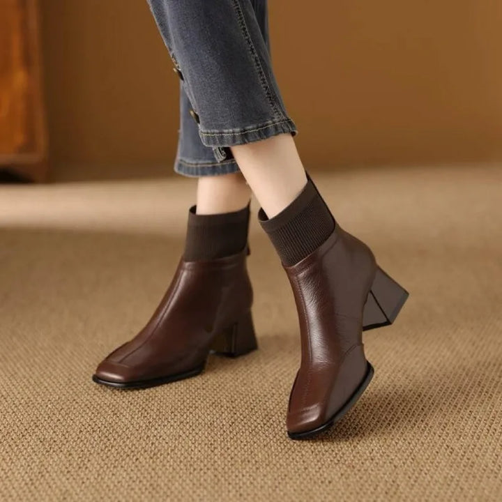 Joan | Low Heel Fall Sock Boots