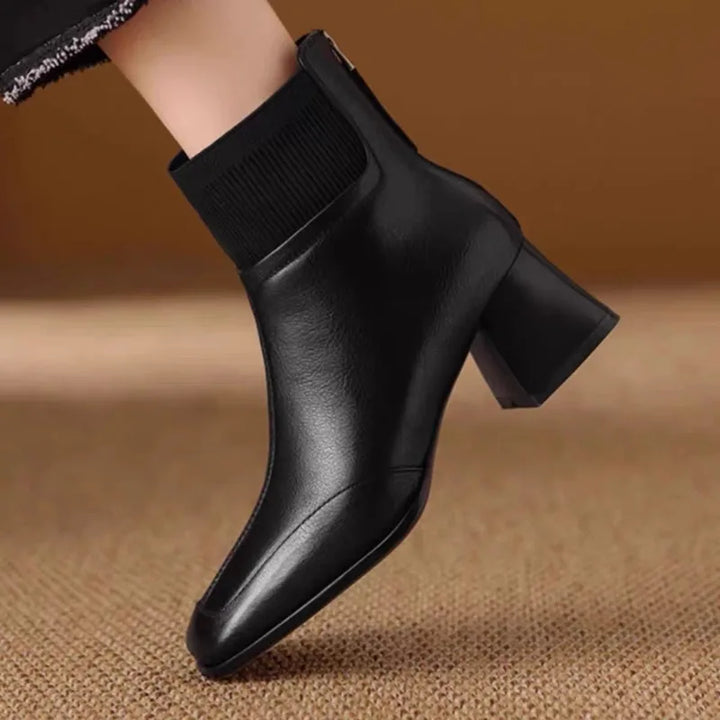 Joan | Low Heel Fall Sock Boots