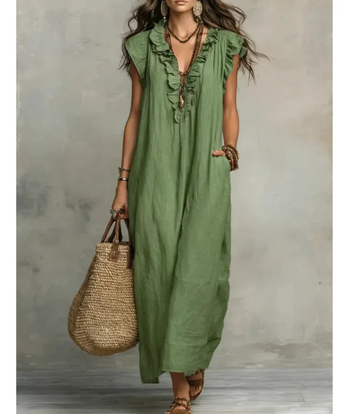 Valentina | Bohemian Maxi Dress with Ruffles