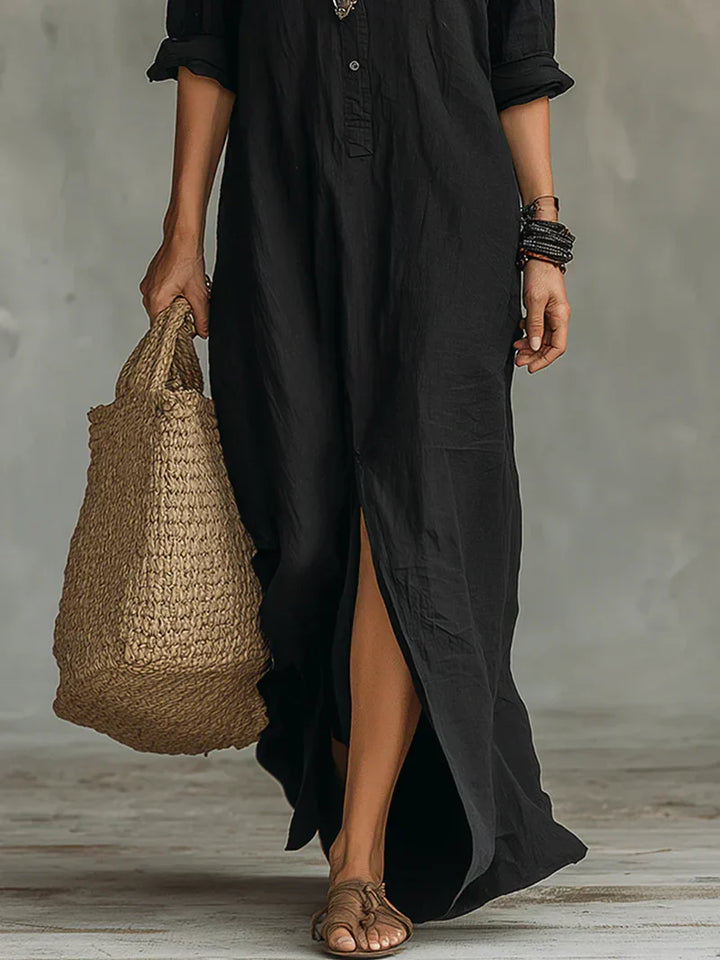 Sofia | Long Shirt Dress with Slit