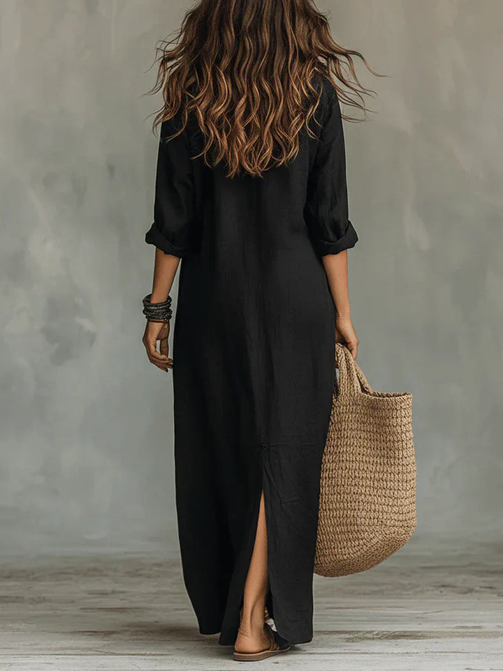 Sofia | Long Shirt Dress with Slit