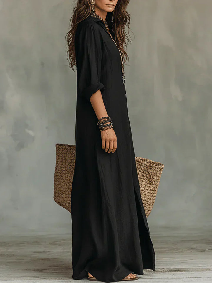 Sofia | Long Shirt Dress with Slit