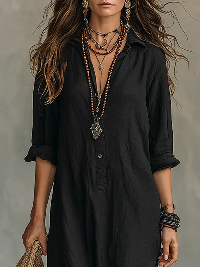 Sofia | Long Shirt Dress with Split