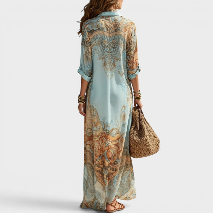 Arianna | Maxi Shirt Dress with Print