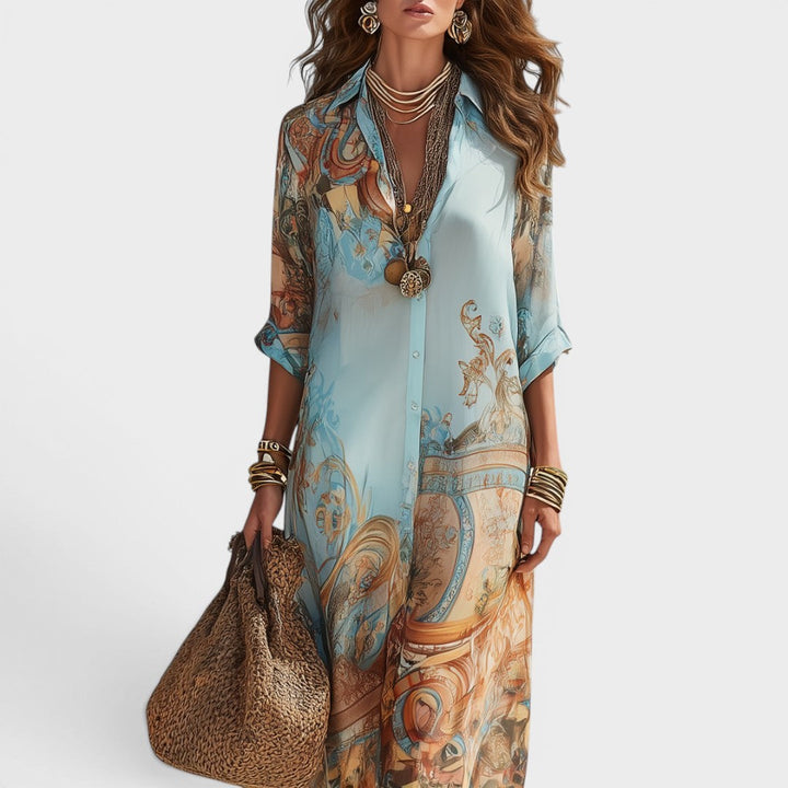 Arianna | Maxi Shirt Dress with Print