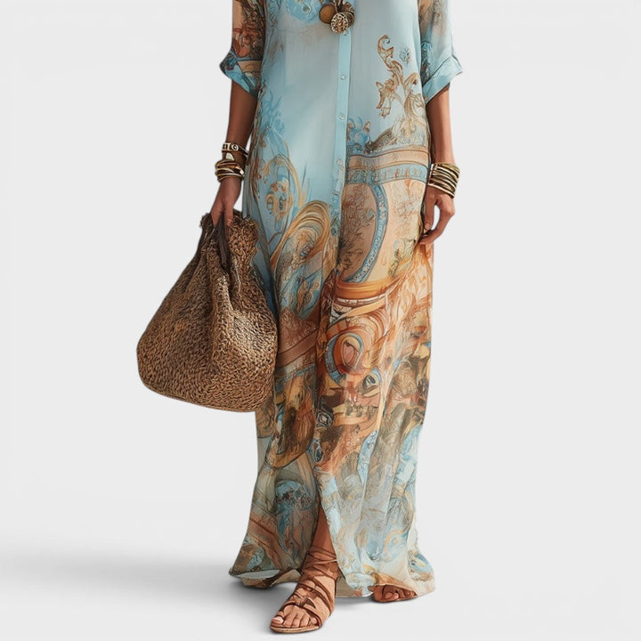 Arianna | Maxi Shirt Dress with Print