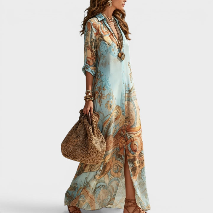 Arianna | Maxi Shirt Dress with Print