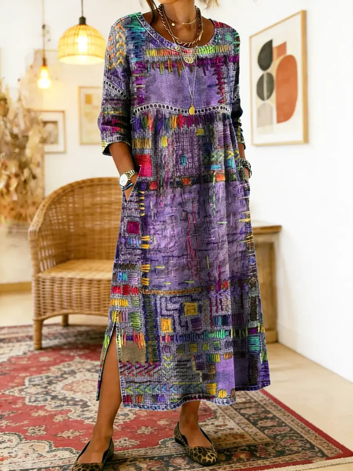 Geneva | Flared Artistic Midi Dress