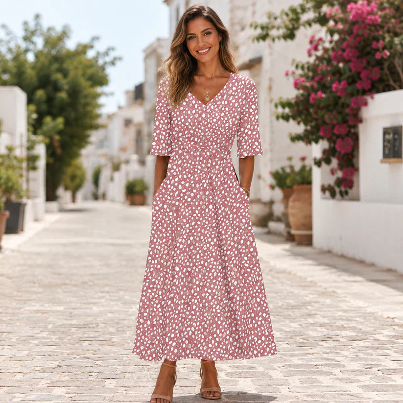 Margherita | Flared Midi Dress with Polka Dots