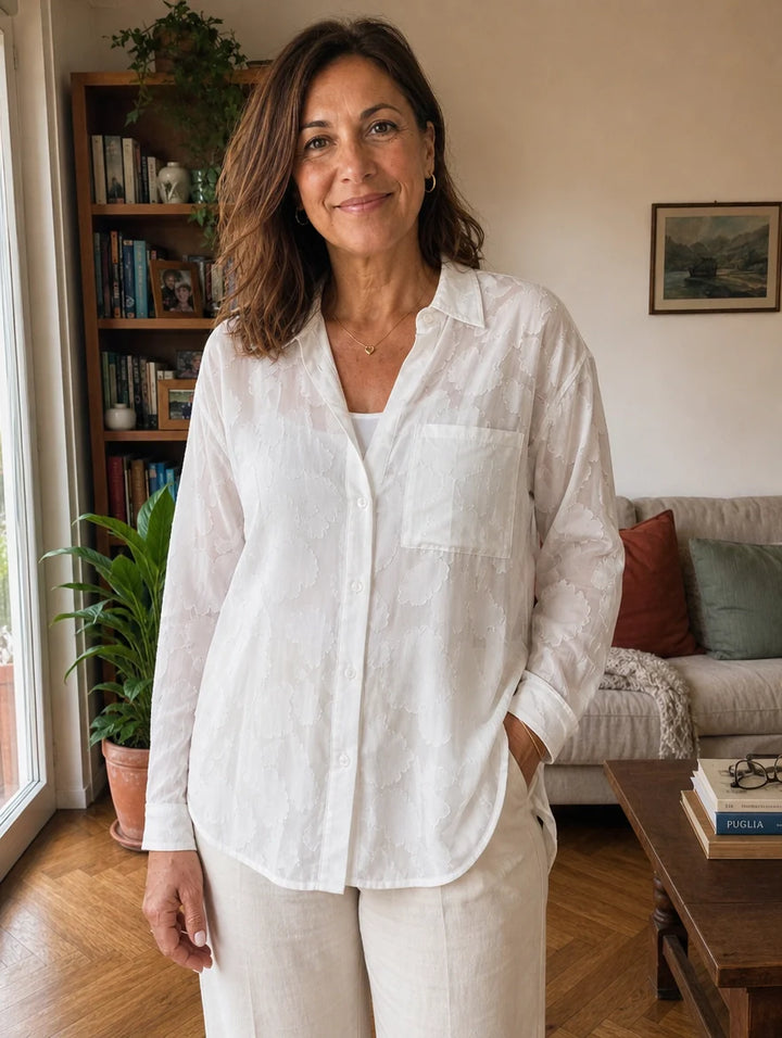 Floral Jacquard Blouse
