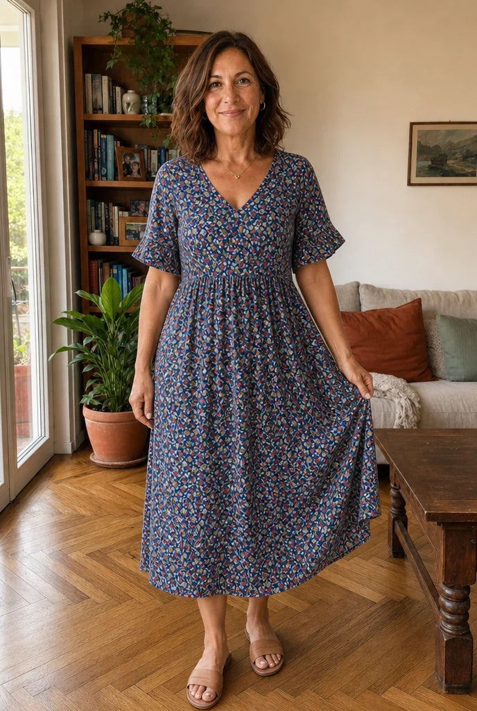 Elena | Midi Floral Dress