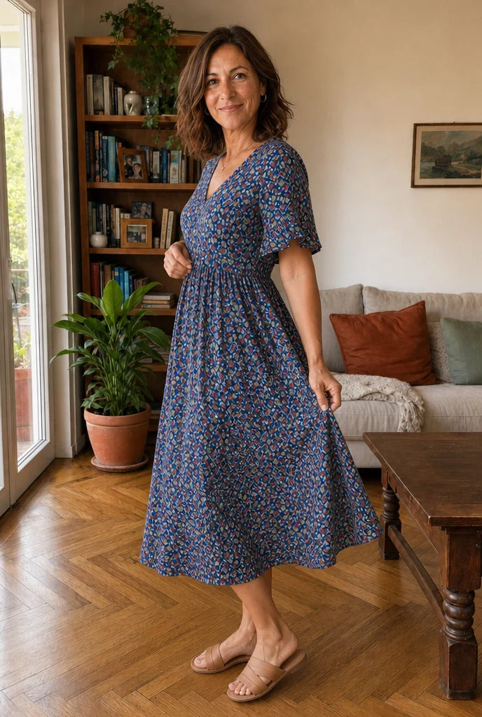 Elena | Midi Floral Dress