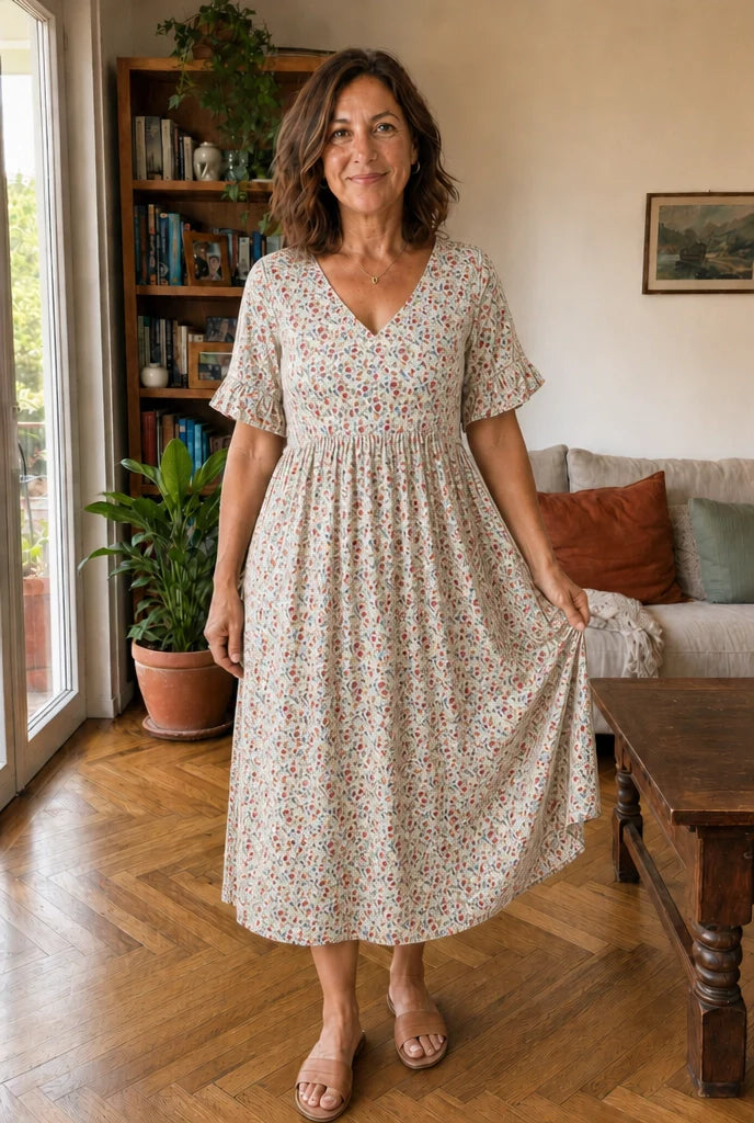 Elena | Midi Floral Dress
