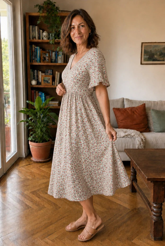 Elena | Midi Floral Dress
