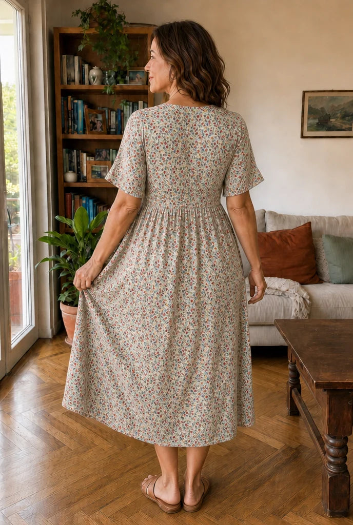 Elena | Midi Floral Dress