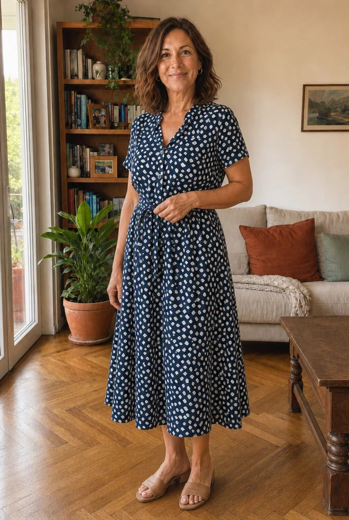 Greta | Midi Dress with Print