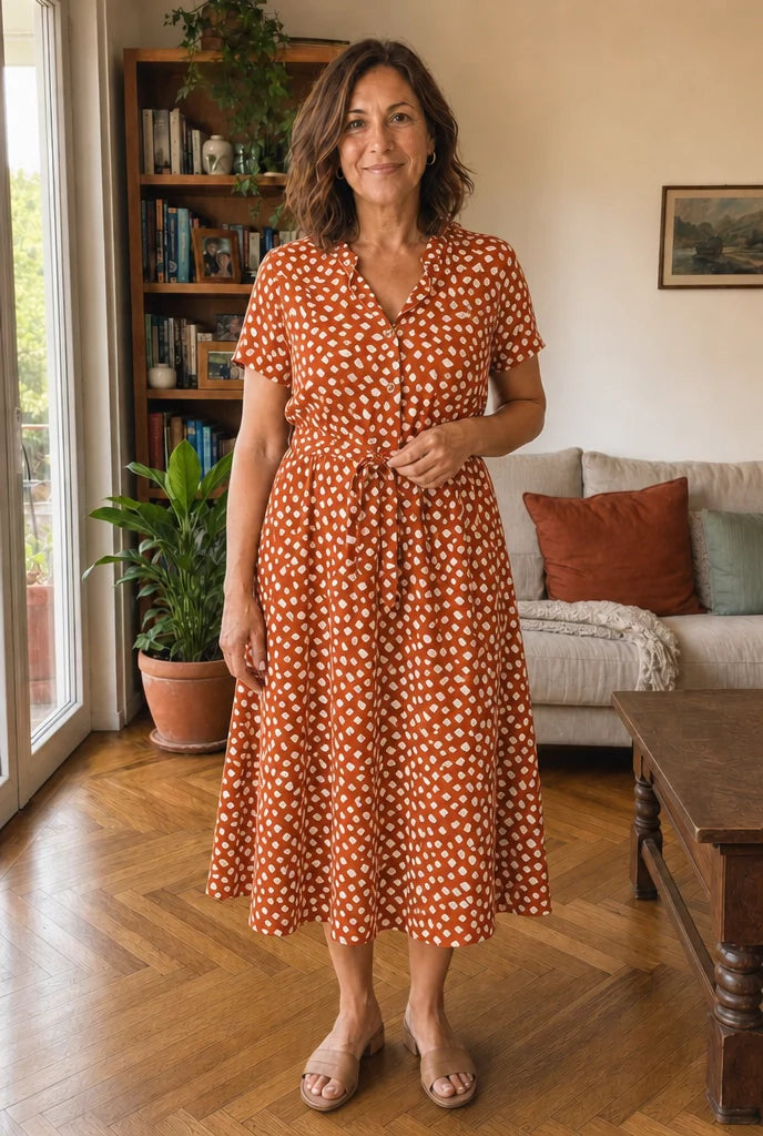 Greta | Midi Dress with Print