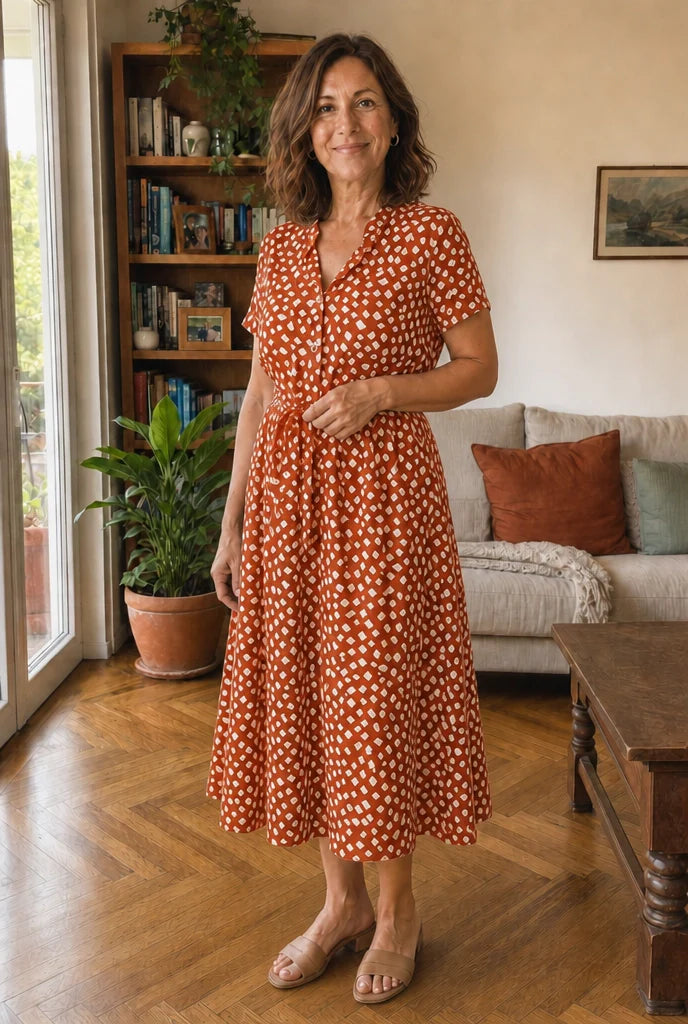 Greta | Midi Dress with Print