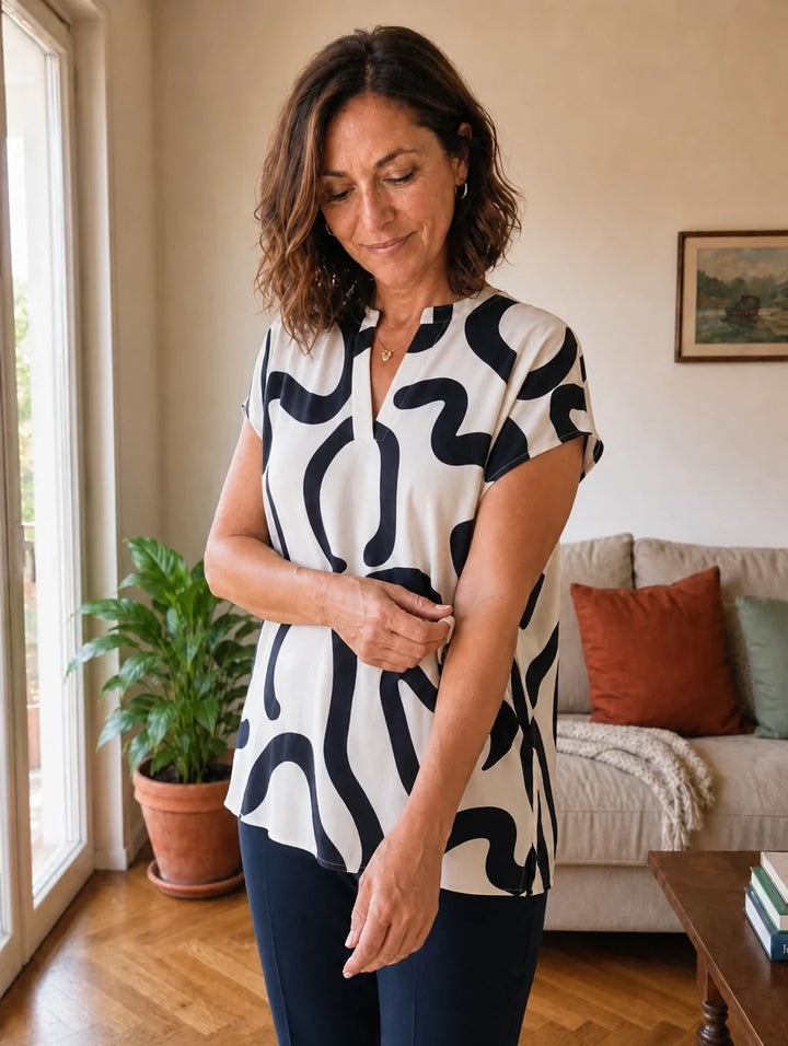 Chiara | Fluid Printed Blouse