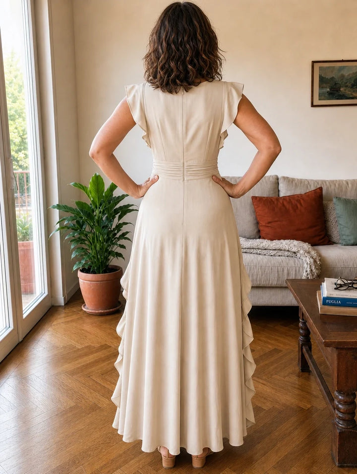 Valentina | Long Ruffled Wrap Dress