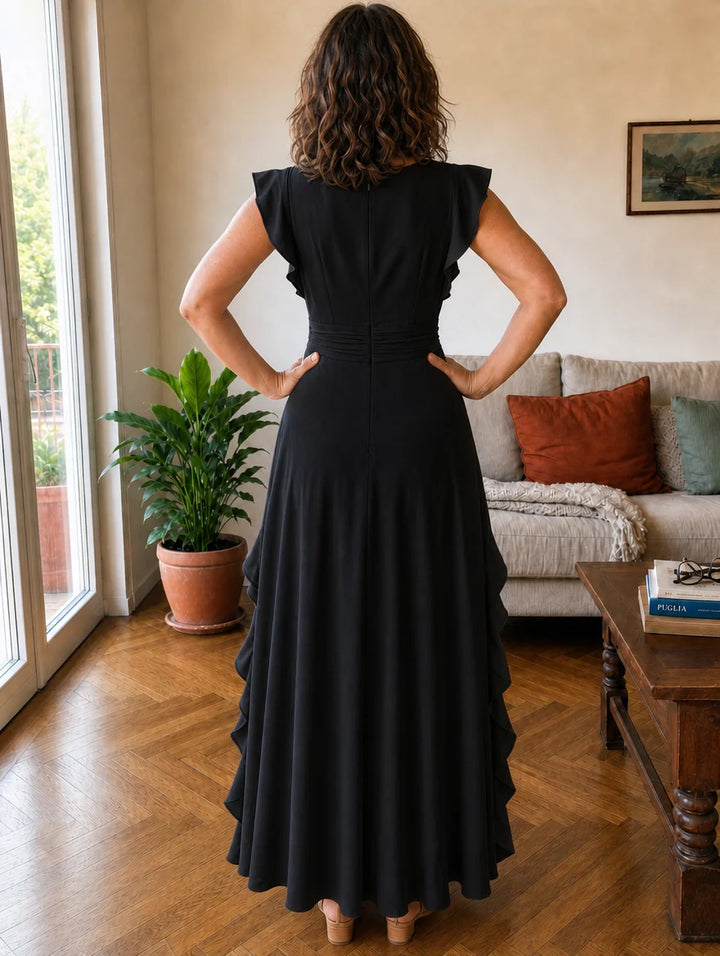 Valentina | Long Ruffled Wrap Dress