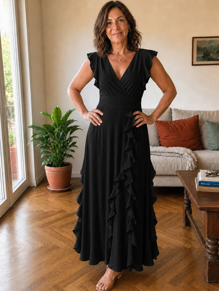 Valentina | Long Ruffled Wrap Dress