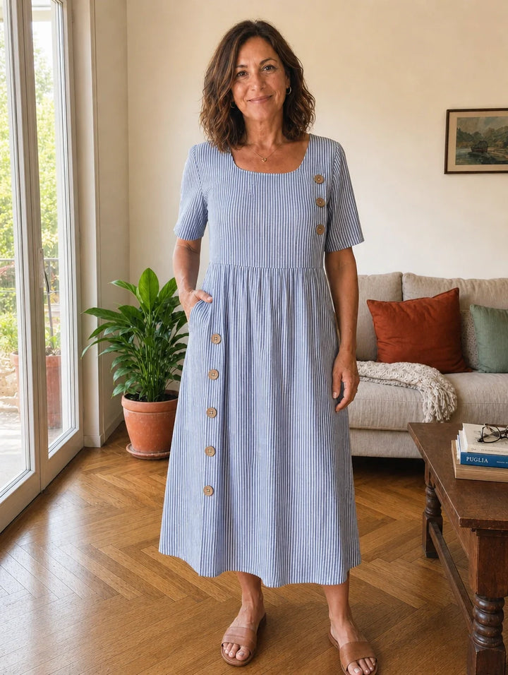 Stella | Striped Midi Dress