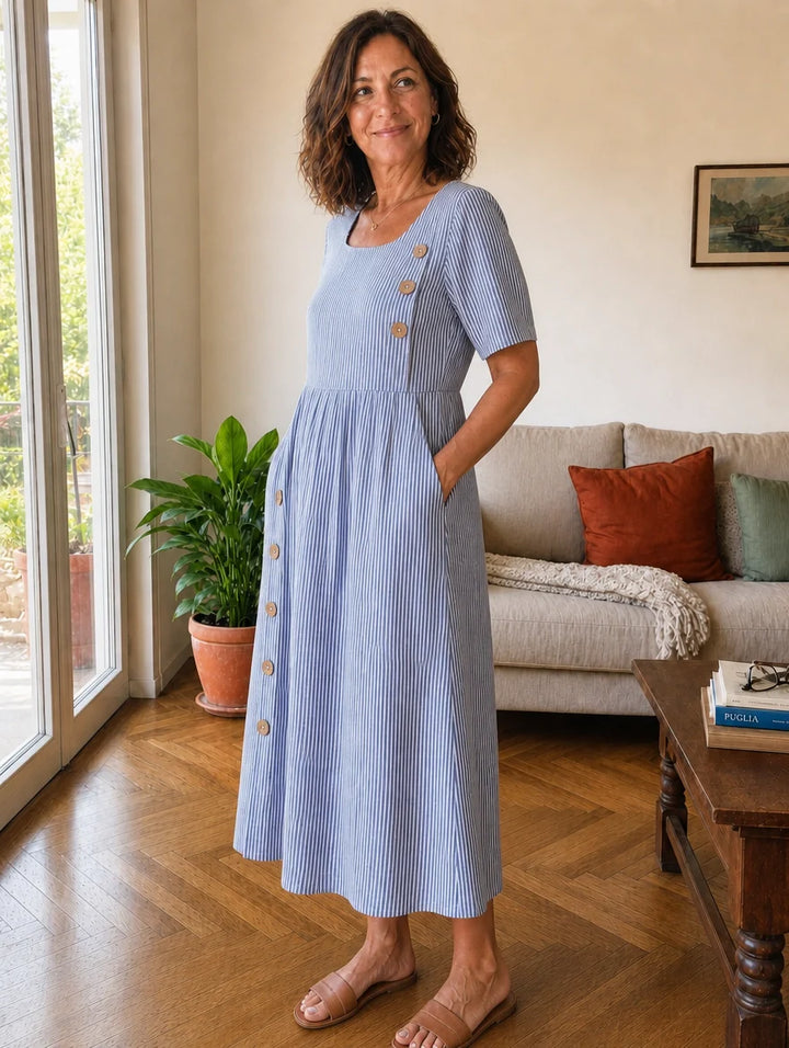 Stella | Striped Midi Dress