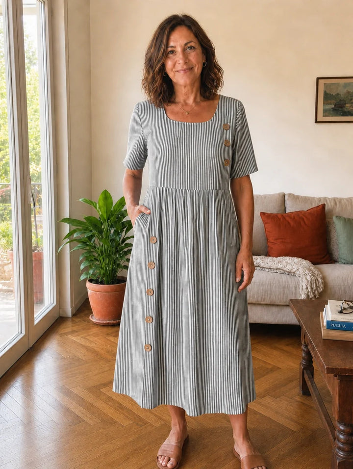 Stella | Striped Midi Dress