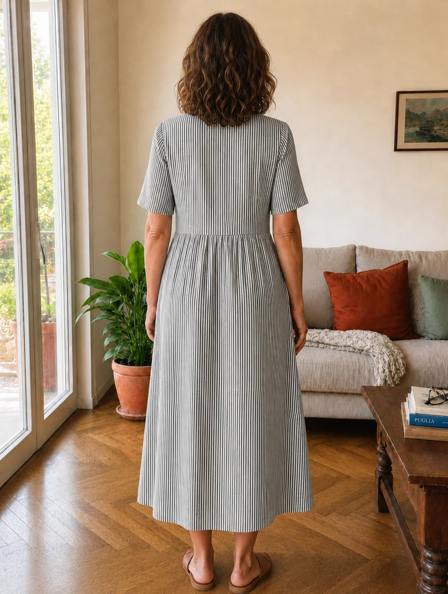 Stella | Striped Midi Dress
