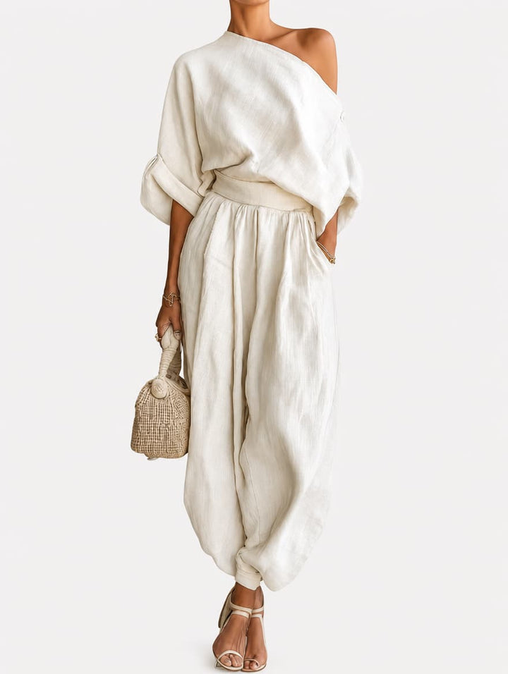 Eleonora | Elegant One-Shoulder Two-Piece Set