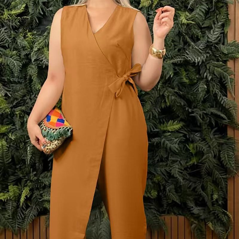 Isabella | Wrap Jumpsuit with Bow